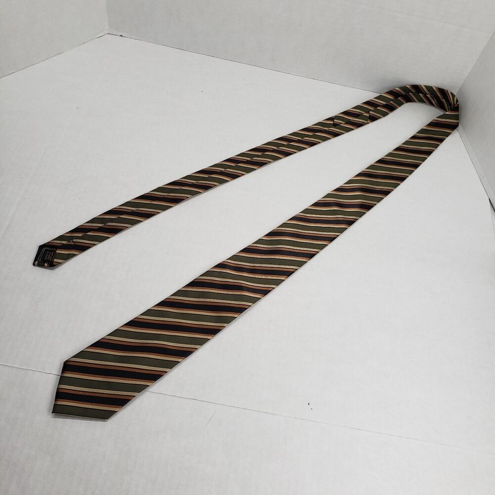 Vintage Alexander Julian Colours Mens Tie Striped 3"x 61.5" Black Green Business - Picture 5 of 9
